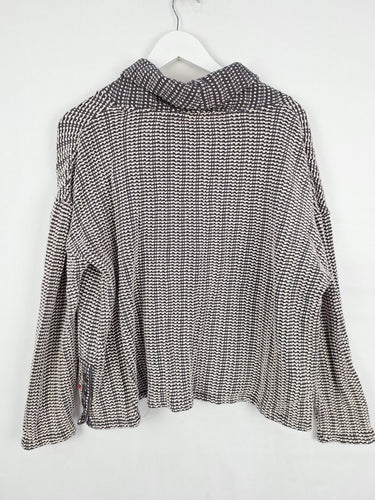 Second-Hand - Yarra Trail Textured Wide Roll Neck Top Size L - SwapUp
