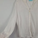 Second-Hand - Blue Illusion Wispy Semi Sheer Textured Stripe Top Size XXXL - SwapUp