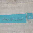 Second-Hand - Blue Illusion Wispy Semi Sheer Textured Stripe Top Size XXXL - SwapUp