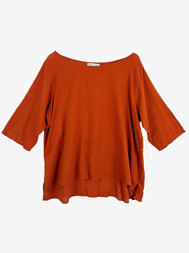 Wilai Be Younique Red Earth Breezy Linen Blend Top Size L