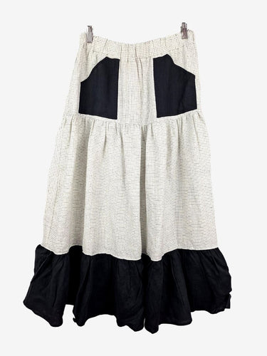 Bedtonic Checkered Blocked Tiered Skirt Size L