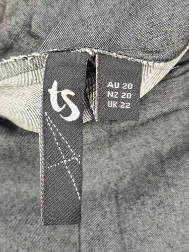 Second-Hand - Stretchy Jean Look Pants With Contrast Stitching Size - SwapUp