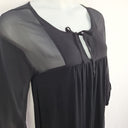 Second-Hand - Layer'd Silk Trim Tie Up Gathered Dress Size N/A - SwapUp
