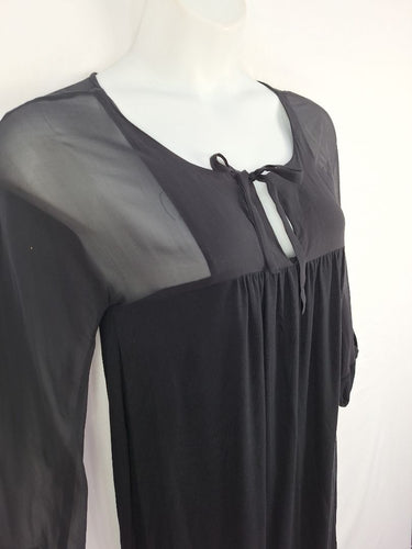 Second-Hand - Layer'd Silk Trim Tie Up Gathered Dress Size N/A - SwapUp
