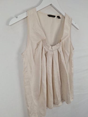 Second-Hand - Country Road Elegant Gathered Off White Top Size XS - SwapUp
