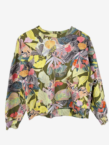 Gorman Earthy Butterfly Garden Cropped Jumper Size XS