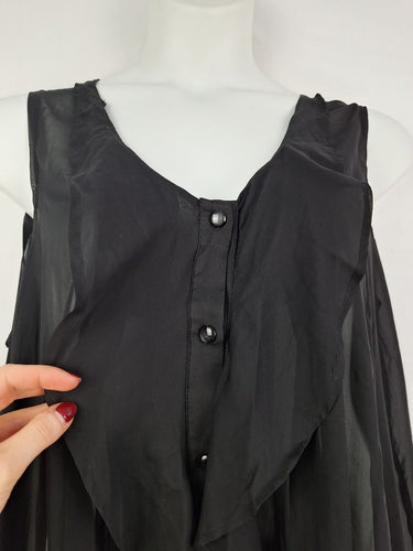 Second-Hand - Queen Of Everything Sheer Black Peter Pan Collar Dress Size XL - SwapUp