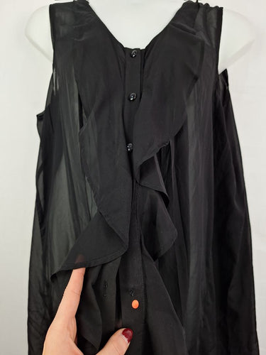Second-Hand - Queen Of Everything Sheer Black Peter Pan Collar Dress Size XL - SwapUp