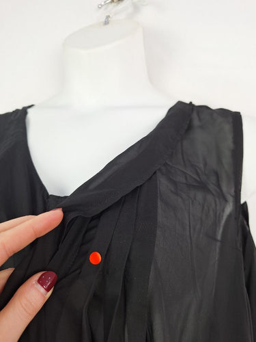 Second-Hand - Queen Of Everything Sheer Black Peter Pan Collar Dress Size XL - SwapUp