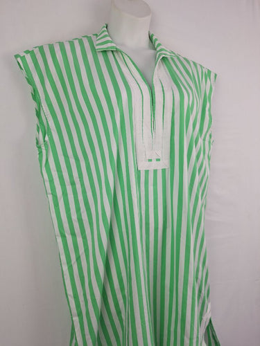 Second-Hand - Shirty Green Lolly Stripe Kaftan Dress Size M - SwapUp