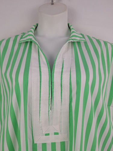 Second-Hand - Shirty Green Lolly Stripe Kaftan Dress Size M - SwapUp
