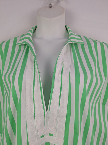 Second-Hand - Shirty Green Lolly Stripe Kaftan Dress Size M - SwapUp