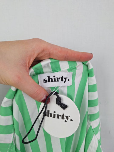 Second-Hand - Shirty Green Lolly Stripe Kaftan Dress Size M - SwapUp