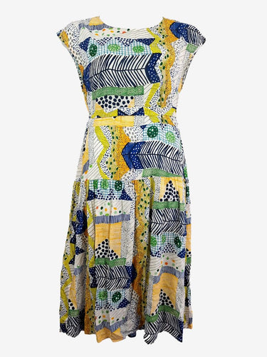 Gorman Quirky Cap Sleeve Belted  Midi Dress Size 12