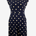 Second-Hand - Boden Effortless Navy Polka Dot Mini Dress Size 12 - SwapUp