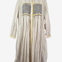 Second-Hand - payal pratap Ecru Cotton Smocked Tunic Midi Dress Size S - SwapUp