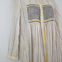 Second-Hand - payal pratap Ecru Cotton Smocked Tunic Midi Dress Size S - SwapUp