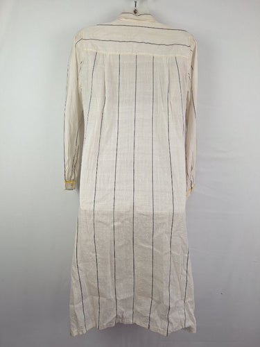 Second-Hand - payal pratap Ecru Cotton Smocked Tunic Midi Dress Size S - SwapUp