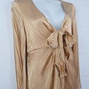 Second-Hand - Shona Joy Gold Satin Twist Front Dress Size 16 - SwapUp