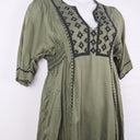 Second-Hand - Tigerlily Olive Contrast Embroidered Mini Dress Size 8 - SwapUp