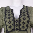 Second-Hand - Tigerlily Olive Contrast Embroidered Mini Dress Size 8 - SwapUp