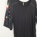 Second-Hand - Grab Denim Asymmetrical Embroidered Sleeve Top Size 6 - SwapUp