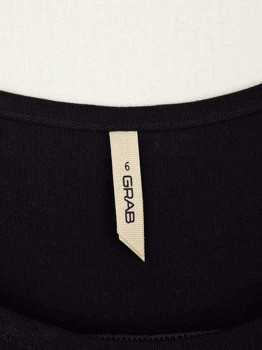 Second-Hand - Grab Denim Asymmetrical Embroidered Sleeve Top Size 6 - SwapUp