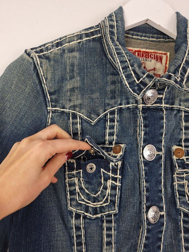Second-Hand - True Religion Vintage Western Denim Jacket Size M - SwapUp