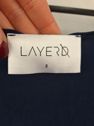 Second-Hand - Layer'd Navy Casual Shift Dress Size N/A - SwapUp
