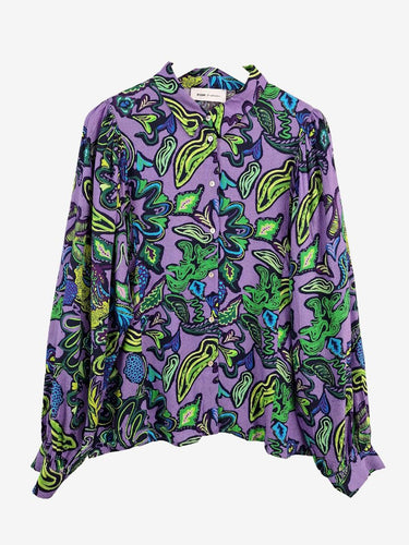 POM Amsterdam Vibrant Painted Leafy Shirt Size L