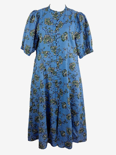 Zoe Kratzmann Blue Mini Button Linen Spring Dress Size L