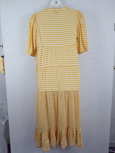 Second-Hand - Bird & Kite Sunshine Gingham V Neck Maxi Dress Size XL - SwapUp