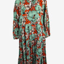 Second-Hand - Alessi Frill Neck Hibiscus Maxi Dress Size XL - SwapUp