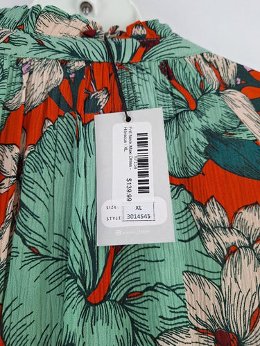 Second-Hand - Alessi Frill Neck Hibiscus Maxi Dress Size XL - SwapUp