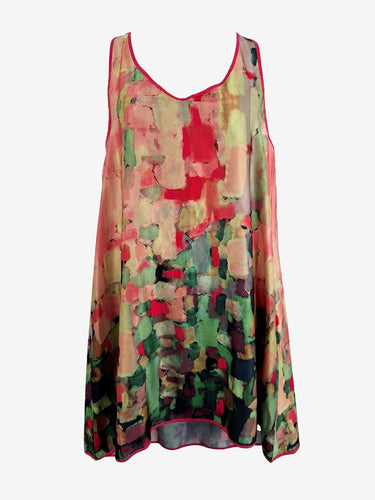 Ellis & Dewey Beautiful Blotted Watermelon Tunic Top Size L