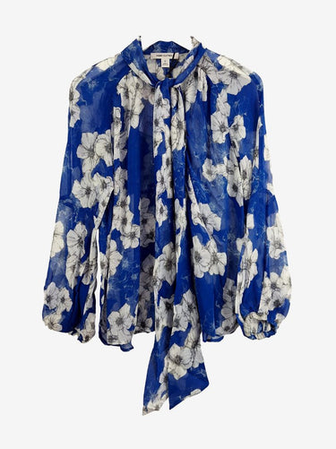 Perri Cutten Cornflower Fair Silk Shirt Size 12