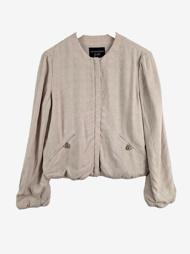 Emporio Armani Light Beige Bomber Jacket Size 12