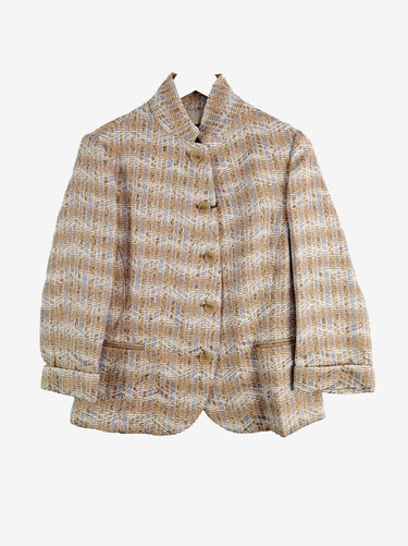Emporio Armani Pastel Woven Button Up Jacket Size 12