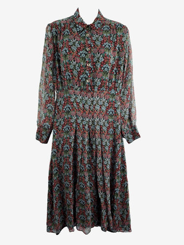 Brora Botanical Garden Silk Shirt Dress Size 10