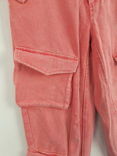 Second-Hand - Maniere de Voir Bubblegum Pink Cargo Style Jeans Size 6 - SwapUp
