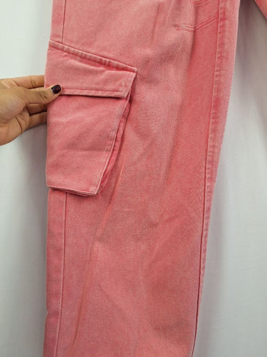 Second-Hand - Maniere de Voir Bubblegum Pink Cargo Style Jeans Size 6 - SwapUp