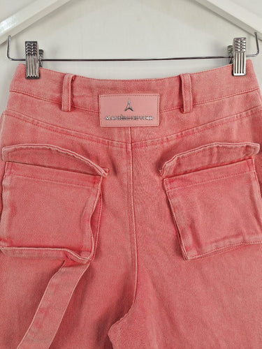 Second-Hand - Maniere de Voir Bubblegum Pink Cargo Style Jeans Size 6 - SwapUp