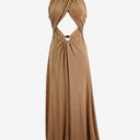 Second-Hand - Significant Other Gold Cross Bodice Cut Out Dress Size 8 - SwapUp