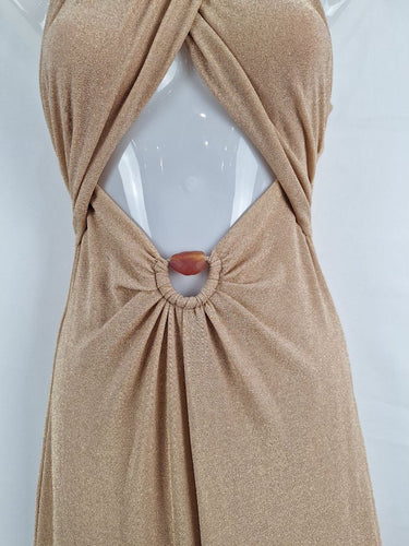 Second-Hand - Significant Other Gold Cross Bodice Cut Out Dress Size 8 - SwapUp