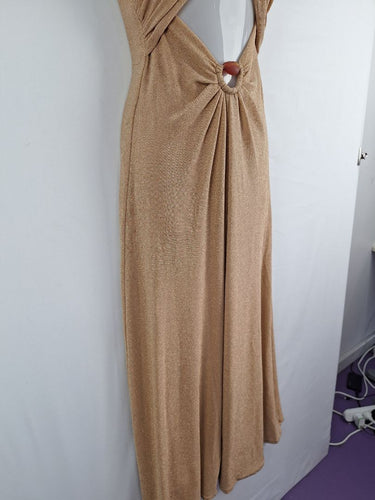 Second-Hand - Significant Other Gold Cross Bodice Cut Out Dress Size 8 - SwapUp