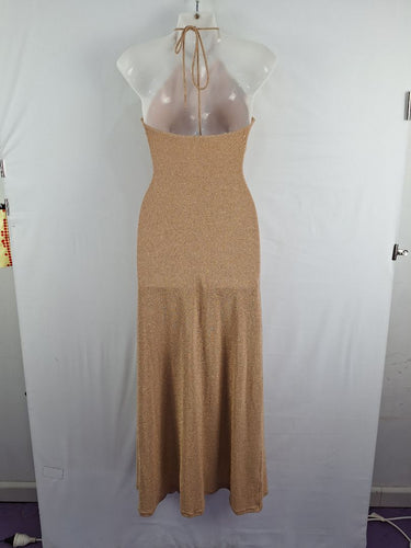 Second-Hand - Significant Other Gold Cross Bodice Cut Out Dress Size 8 - SwapUp