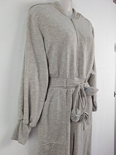 Second-Hand - For Love & Lemons Grey Rose Lounge Jumpsuit Size S - SwapUp