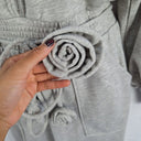 Second-Hand - For Love & Lemons Grey Rose Lounge Jumpsuit Size S - SwapUp