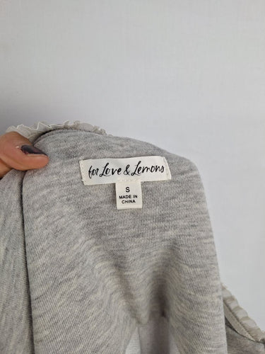 Second-Hand - For Love & Lemons Grey Rose Lounge Jumpsuit Size S - SwapUp