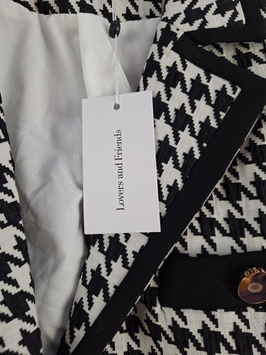 Second-Hand - Lovers and Friends Houndstooth Cropped Blazer Style Jacket Size S - SwapUp